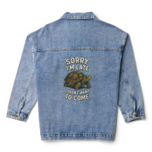 Cita graciosa de tortuga cita la chaqueta de Denim