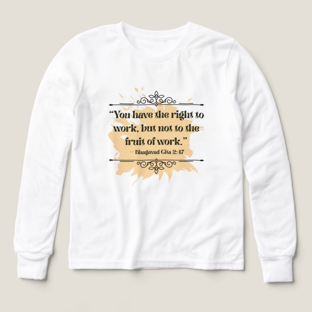 Cita inspirada del Naranja Minimalista Bhagavad Gi (Diseño frontal)