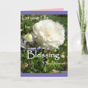Cita inspiradora bendiciendo tarjeta floral floral