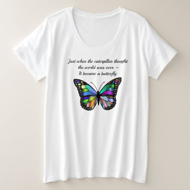 Cita Inspiradora de mariposa de la oruga (Anverso del diseño)