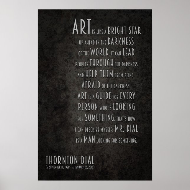 Cita Inspiradora de Thornton Dial sobre arte (Frente)