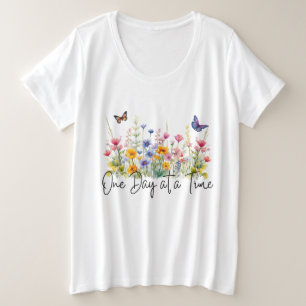 Cita Inspiradora de Un Día a la Vez con Flores Sil