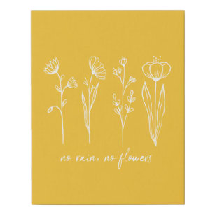 Cita Inspiradora minimalista Arte floral Amarillo