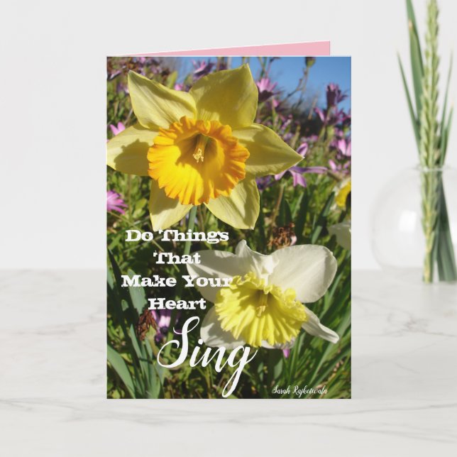 Cita Inspiradora tarjeta floral Daffodil (Anverso)