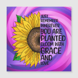 Cita inspiradora y girasol dibujado a mano