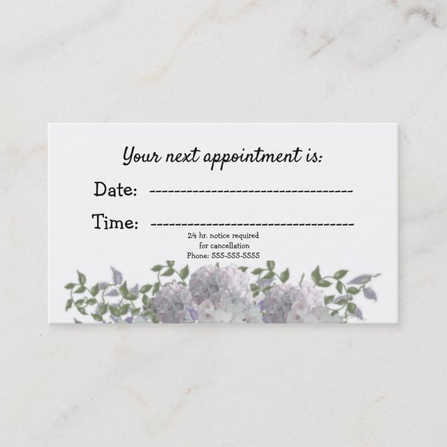 Cita Médica Floral Mauve Blanco (Anverso)