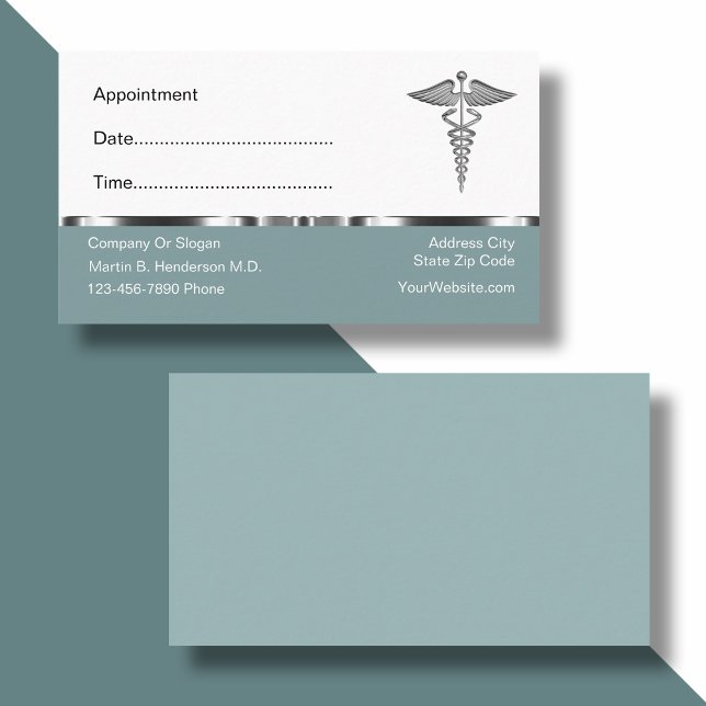 Cita Médico de Classy Caduceus Tarjetas de visita (Subido por el creador)
