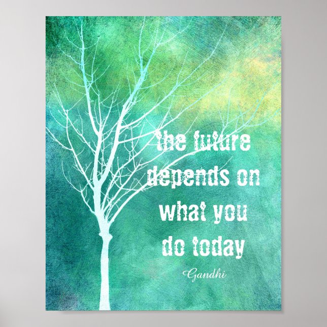 Cita motivacional de Gandhi poster con arte origin (Frente)
