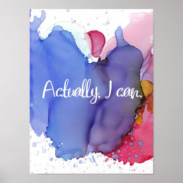 Cita motivacional, en realidad puedo, arte acuarel (Frente)