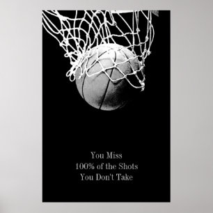 Cita motivadora de arte pop Poster de baloncesto