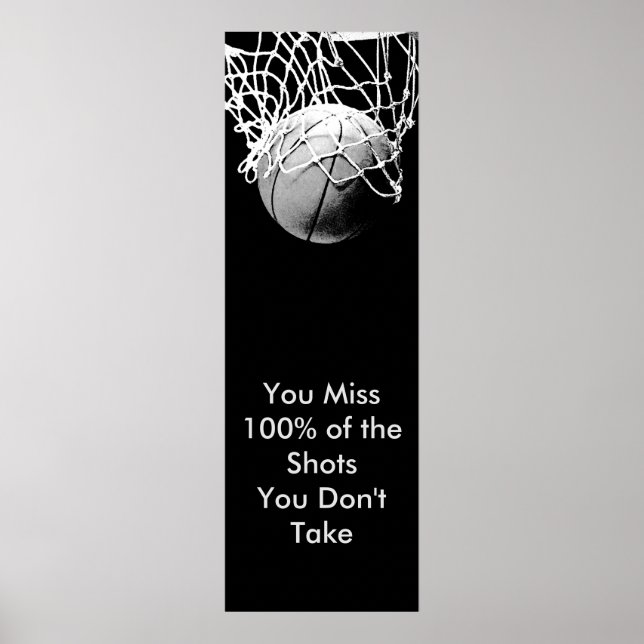 Cita motivadora de arte pop Poster de baloncesto (Frente)