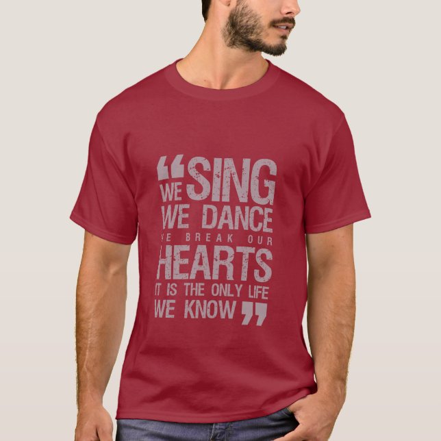 Cita musical Corazones de canto de camiseta con gr (Anverso)
