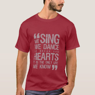 Cita musical Corazones rotos de canto de camiseta