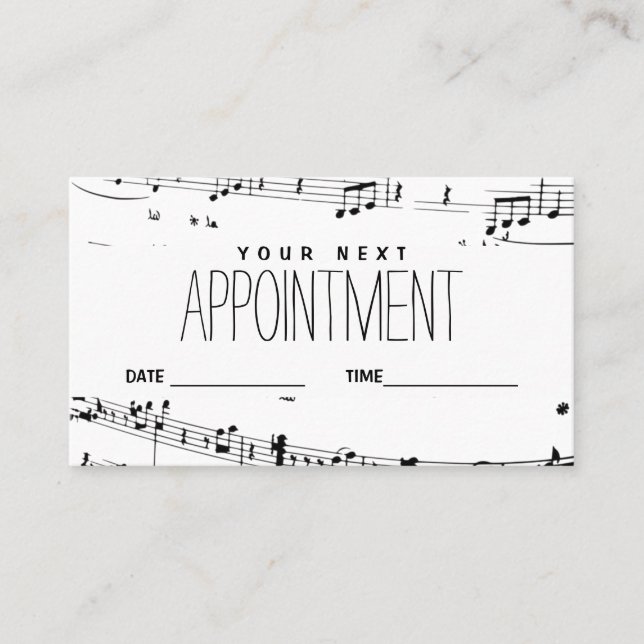 Cita musical Recuerde a tarjeta su próxima visita (Anverso)