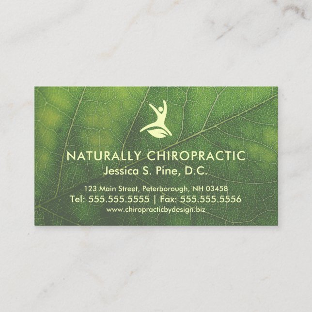 Cita natural del Chiropractor de la hoja de la (Anverso)