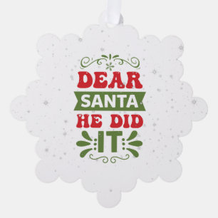 Cita navideña divertida con la tarjeta de ornament