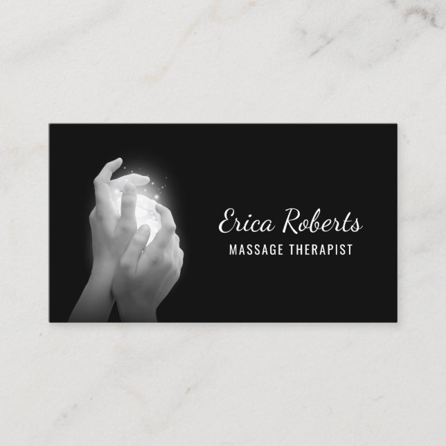 Cita negra de las manos curativas de la terapia (Anverso)