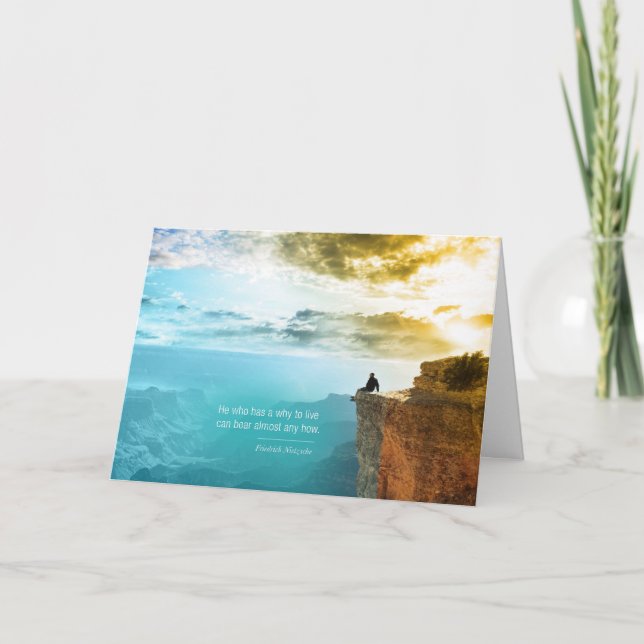 Cita Nietzsche por qué vivir tarjeta de (Anverso)