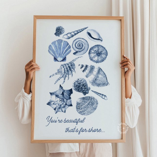 Cita personalizada de impresión de guardería de co (Seashell Nursery Print Personalized Quote)