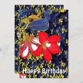 Cita personalizado Floral Acuarela Red Adenium B'D