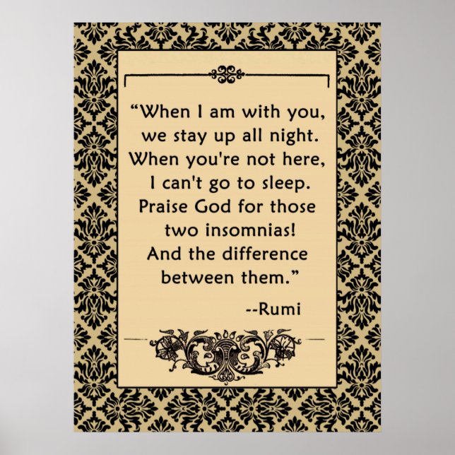 Cita RUMI LOVE en Poster o impresión (Frente)