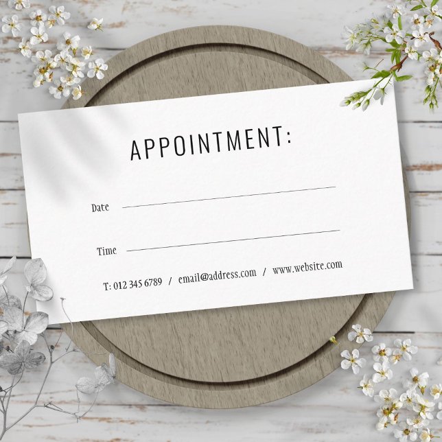 Cita Simple Moderna en Negro y Blanco (Simple Modern Black and White Appointment)