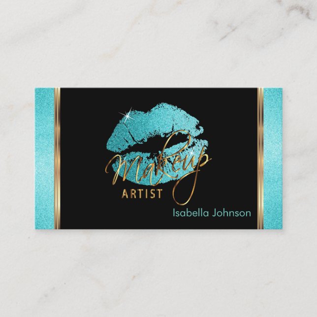 Cita verde azulada del purpurina del artista de (Anverso)