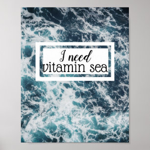 cita vitamínica mar poster arte de pared oceánica