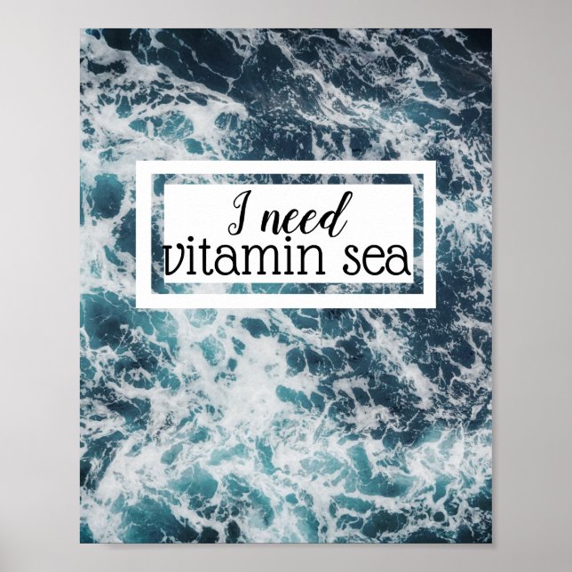 cita vitamínica mar poster arte de pared oceánica (Frente)