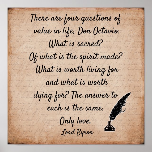 Citación de Lord Byron **12 x12 Impresión de arte (Frente)