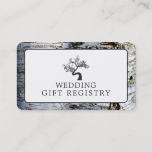 Citas Árbol de pájaro rústico, tarjeta de registro de re