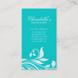 Citas Azul blanco floral elegante de la tarjeta de