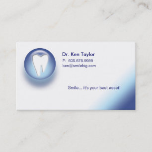 Citas Azul molar dental de la tarjeta de visita de la