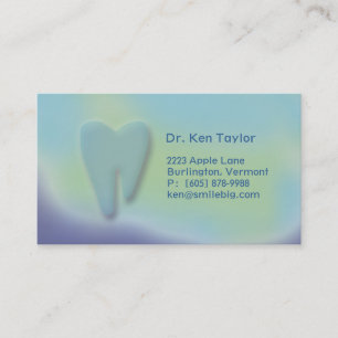 Citas Azul molar dental/púrpura de la tarjeta de visita