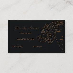 Citas Cabello negro, uña, tarjeta de visita de maquillaj