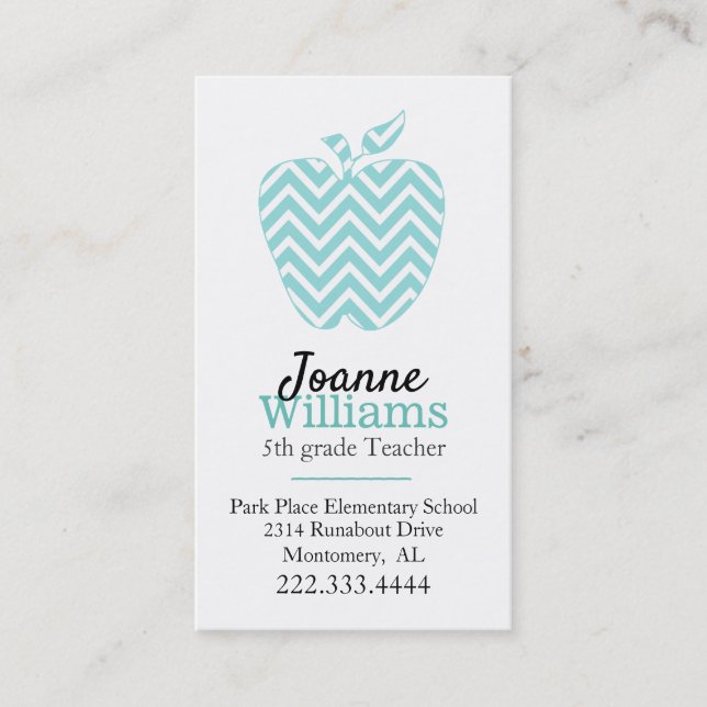 Citas Chevron Apple Teachers Personalizado tarjeta de vi (Anverso)