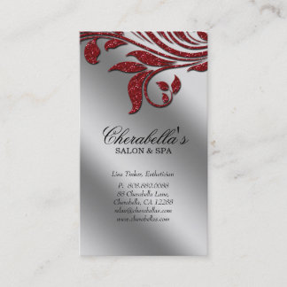Citas Chispa de plata roja elegante de la tarjeta de