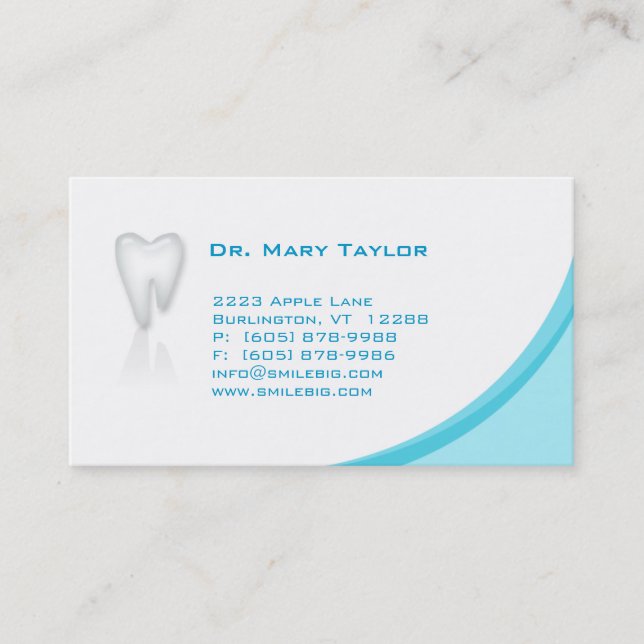 Citas Curva molar dental del azul de la tarjeta de (Anverso)