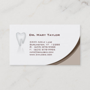 Citas Curva molar dental del marrón de la tarjeta de