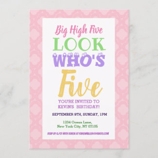 Citas de invitación por quinto cumpleaños