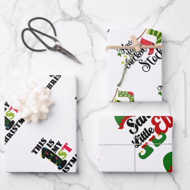 Citas de navidades para niños envolviendo hojas de (Anverso)