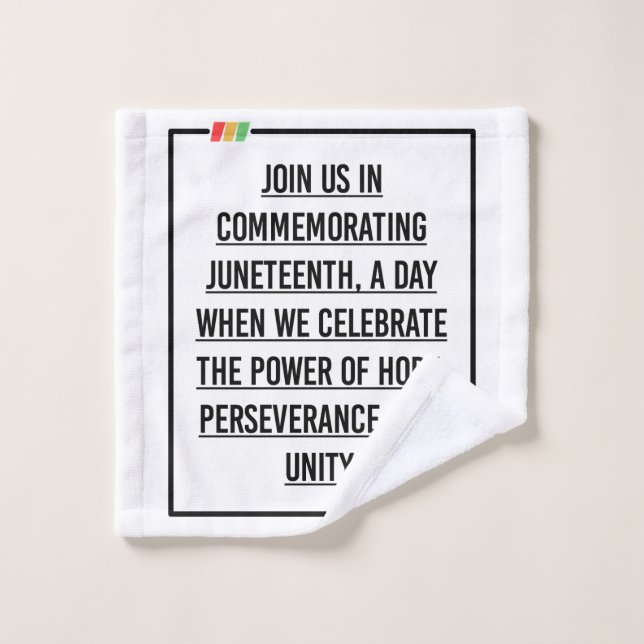 Citas del 19 de junio, Libertad para afroamericano (Toallita)