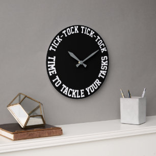 Citas divertidas en el reloj de pared redonda negr