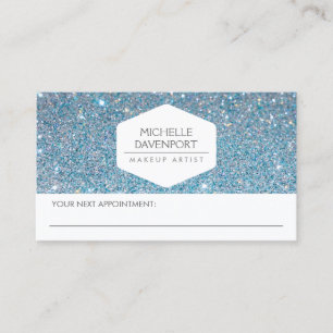 CITAS ELEGANTE TARJETA DE NOMBRAMIENTO DE PURPURINA AZUL