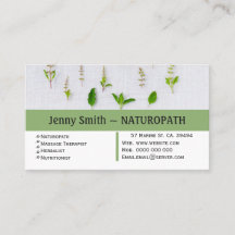 Green Herbs Naturopath Nombramiento tarjeta de vis