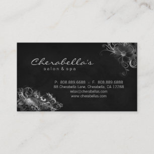 Citas Gris plateados florales de la tarjeta de visita de