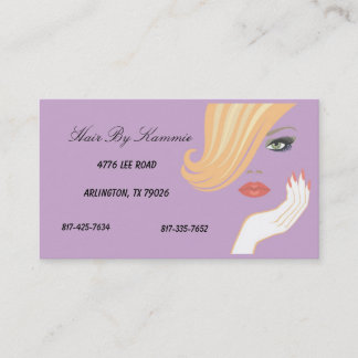 Citas Ligero, pelo morado, tarjeta de presentación