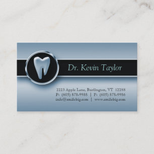 Citas Metálico azul molar dental de la tarjeta de visit