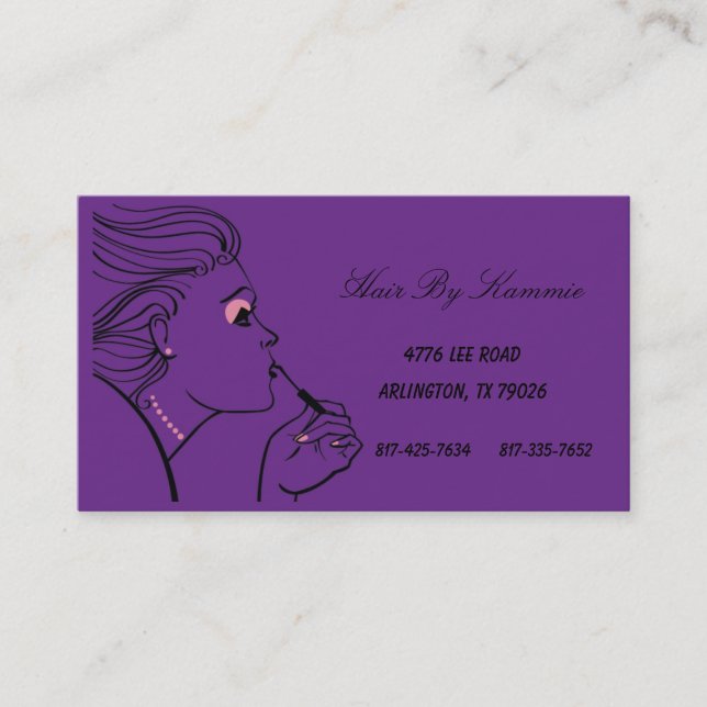 Citas Pelo morado oscuro, uña, tarjeta de presentación (Anverso)