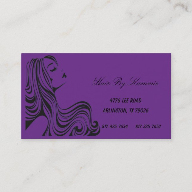 Citas Pelo morado oscuro, uña, tarjeta de presentación (Anverso)